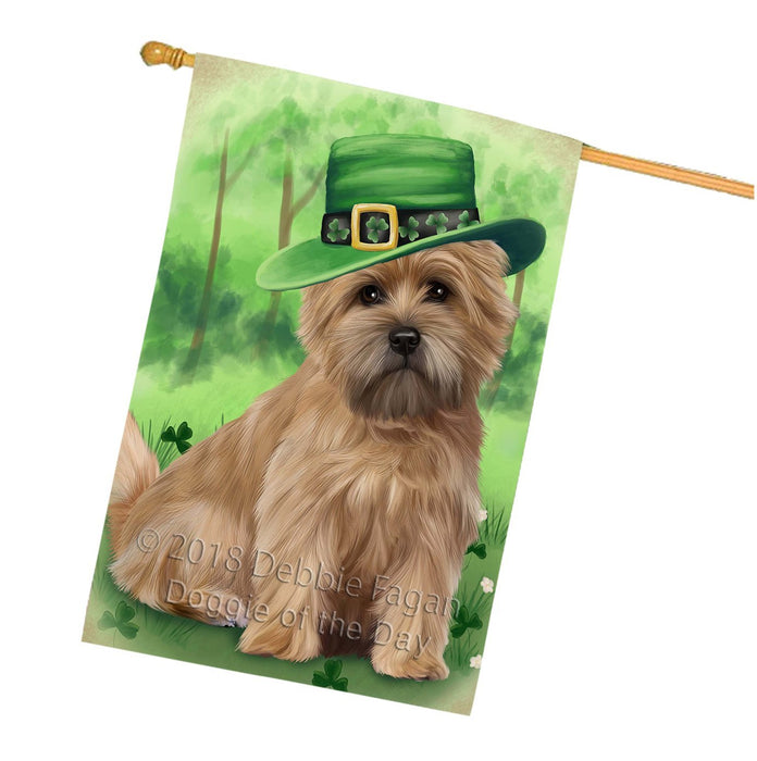 St. Patricks Day Irish Portrait Cairn Terrier Dog House Flag FLG48723