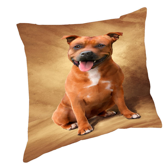 Staffordshire Bull Terrier Dog Throw Pillow