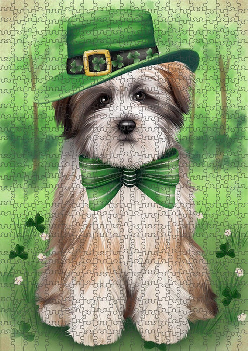 St. Patricks Day Irish Portrait Tibetan Terrier Dog Puzzle with Photo Tin PUZL51951