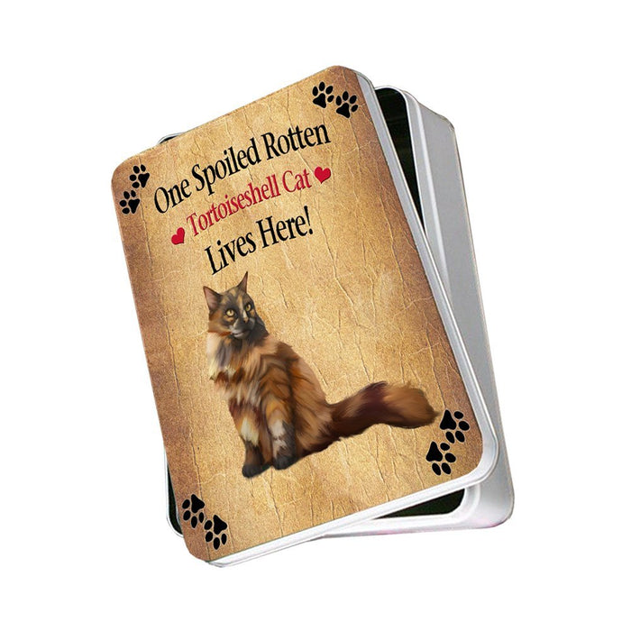 Tortoiseshell Spoiled Rotten Cat Photo Storage Tin