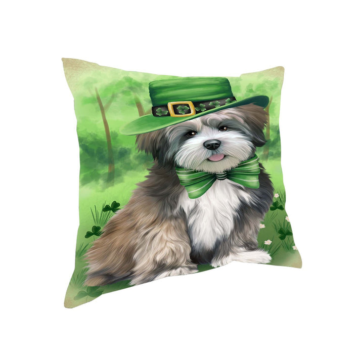 St. Patricks Day Irish Portrait Lhasa Apso Dog Pillow PIL51172