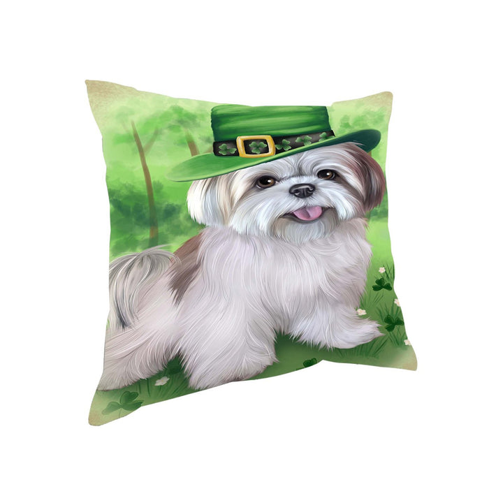 St. Patricks Day Irish Portrait Lhasa Apso Dog Pillow PIL51168