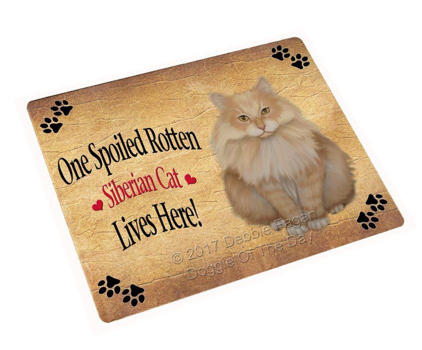 Spoiled Rotten Siberian Cat Tempered Cutting Board (Small)