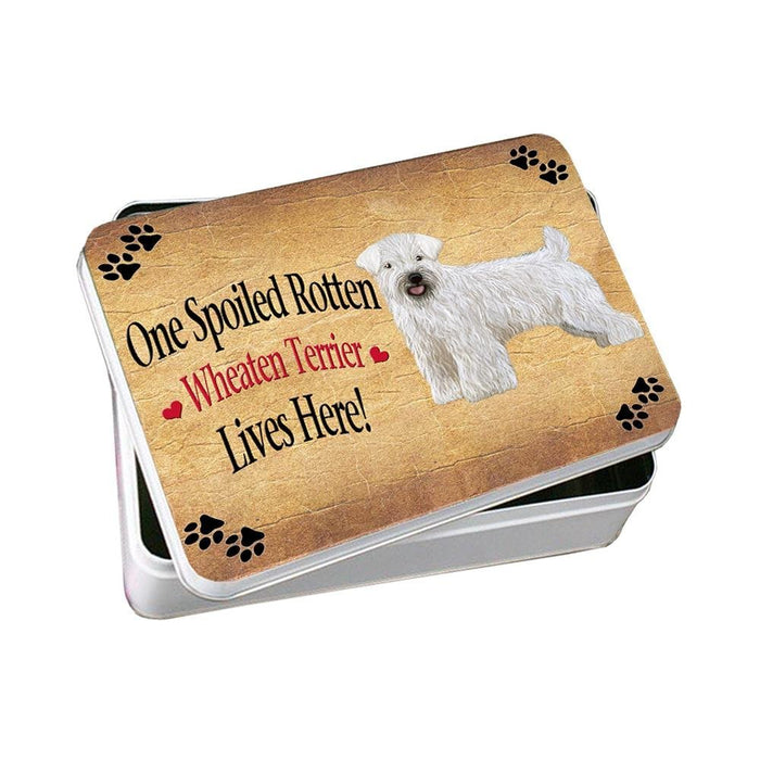 Wheaten Terrier Spoiled Rotten Dog Photo Storage Tin