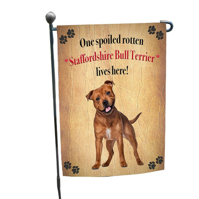Staffordshire Bull Terrier Spoiled Rotten Dog Garden Flag