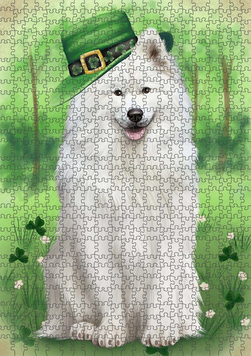 St. Patricks Day Irish Portrait Samoyed Dog Puzzle with Photo Tin PUZL51834