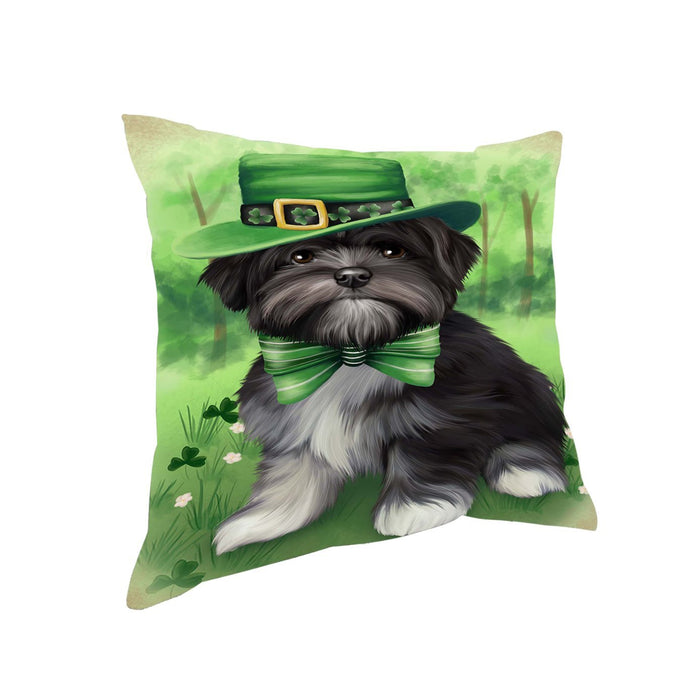 St. Patricks Day Irish Portrait Lhasa Apso Dog Pillow PIL51180