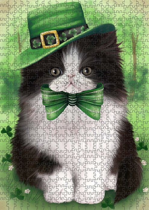 St. Patricks Day Irish Portrait Persian Cat Puzzle with Photo Tin PUZL51720