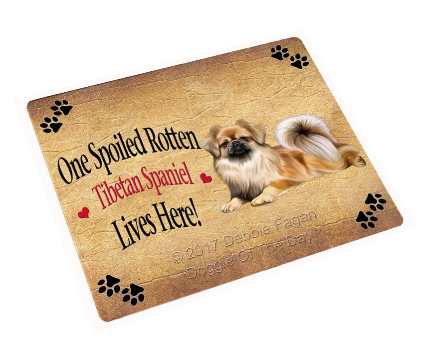Spoiled Rotten Tibetan Spaniel Dog Art Portrait Print Woven Throw Sherpa Plush Fleece Blanket