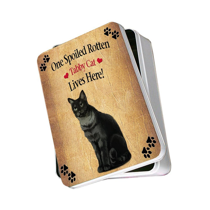 Tabby Spoiled Rotten Cat Photo Storage Tin