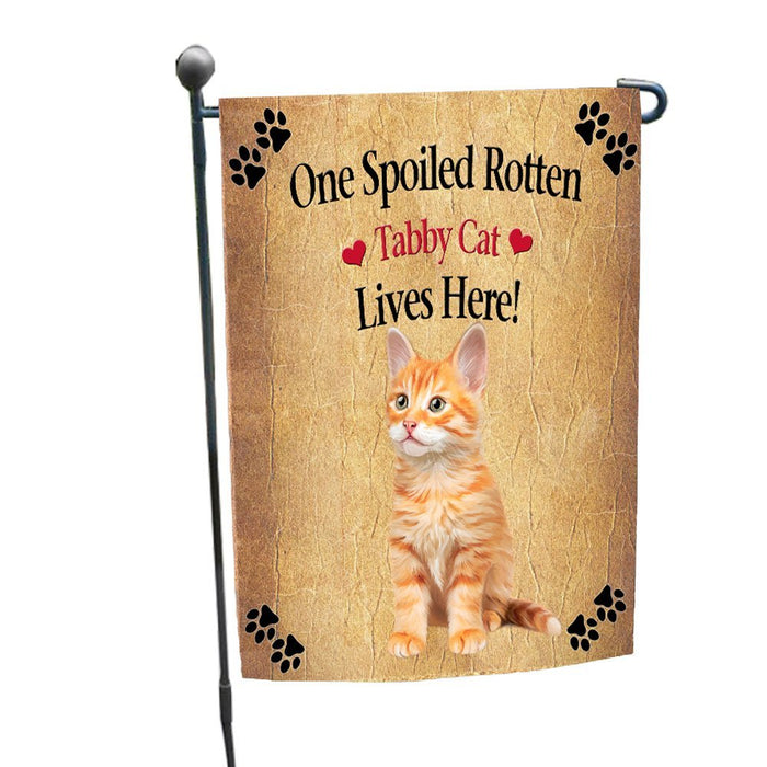 Spoiled Rotten Tabby Cat Garden Flag