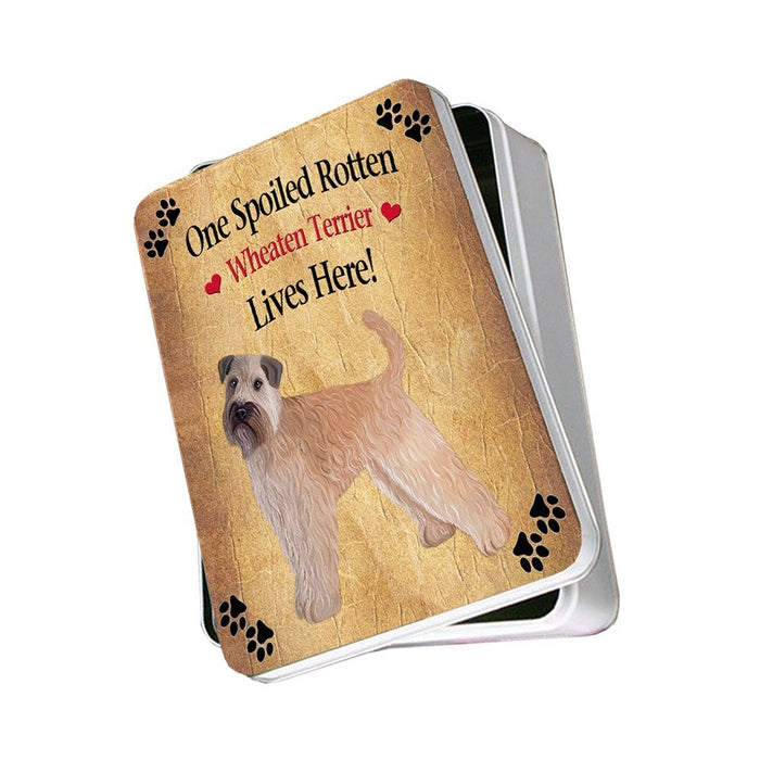 Wheaten Terrier Spoiled Rotten Dog Photo Storage Tin