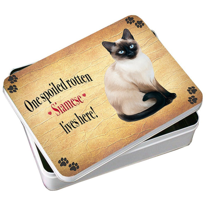 Siamese Spoiled Rotten Cat Photo Storage Tin