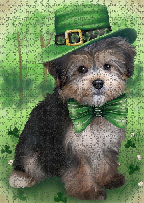 St. Patricks Day Irish Portrait Yorkipoo Dog Puzzle with Photo Tin PUZL52014