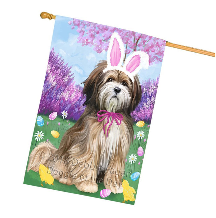 Tibetan Terrier Dog Easter Holiday House Flag FLG49377