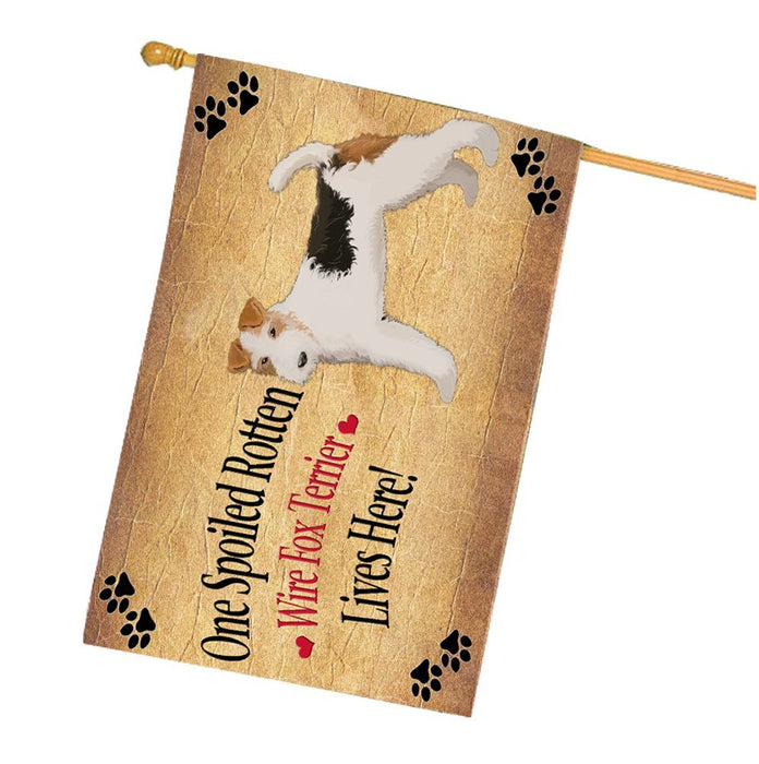 Spoiled Rotten Wire Fox Terrier Dog House Flag