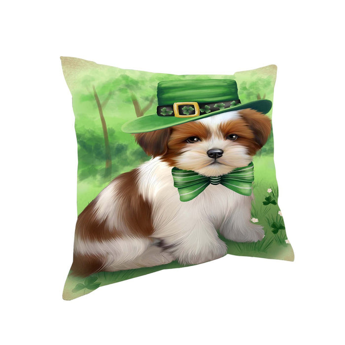 St. Patricks Day Irish Portrait Lhasa Apso Dog Pillow PIL51176