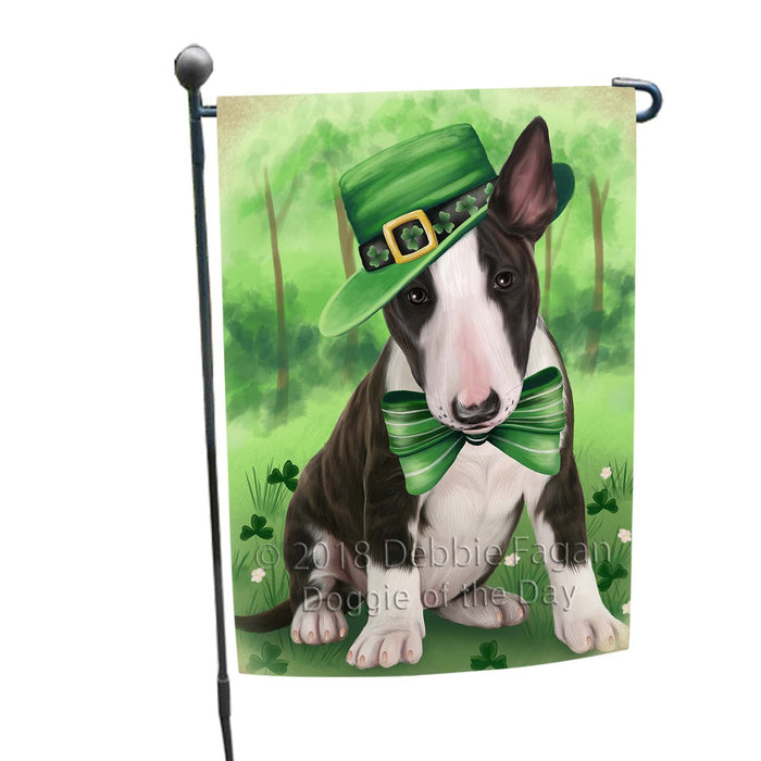 St. Patricks Day Irish Portrait Bull Terrier Dog Garden Flag GFLG48656