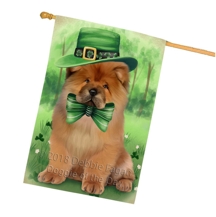 St. Patricks Day Irish Portrait Chow Chow Dog House Flag FLG48749