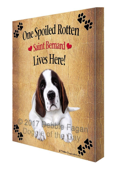 Saint Bernard Spoiled Rotten Dog Canvas Wall Art D590
