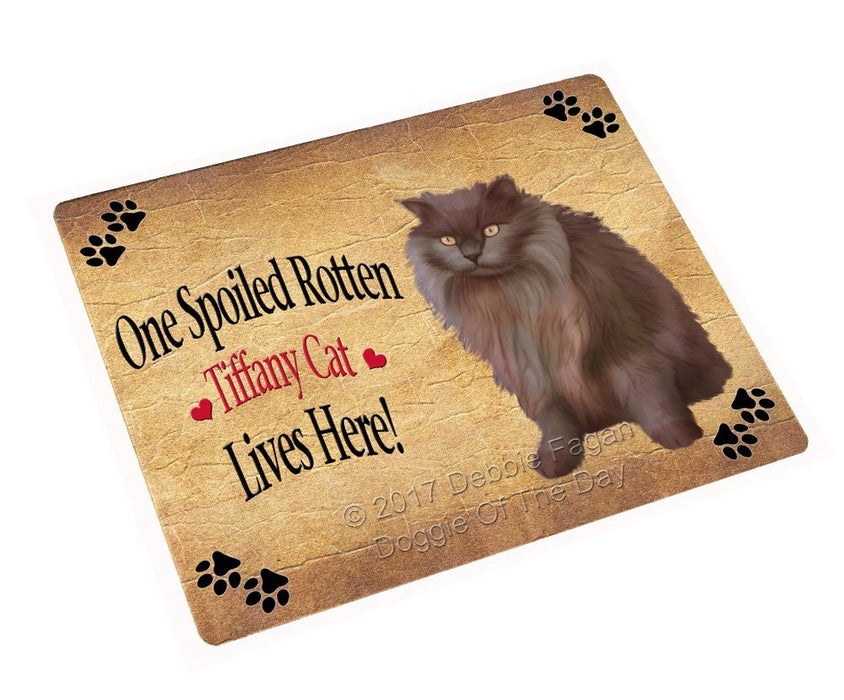 Spoiled Rotten Tiffany Cat Tempered Cutting Board