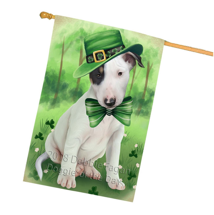 St. Patricks Day Irish Portrait Bull Terrier Dog House Flag FLG48711