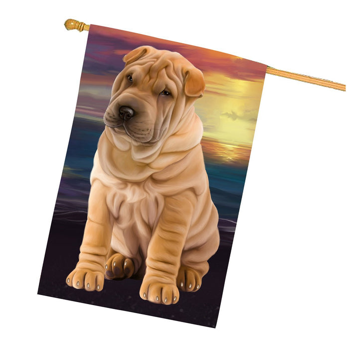 Shar-Pei Dog House Flag