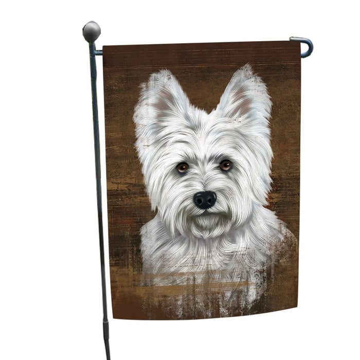 Rustic West Highland White Terrier Dog Garden Flag GFLG48162