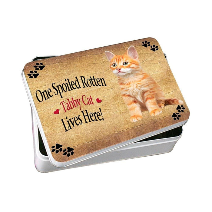 Tabby Spoiled Rotten Cat Photo Storage Tin