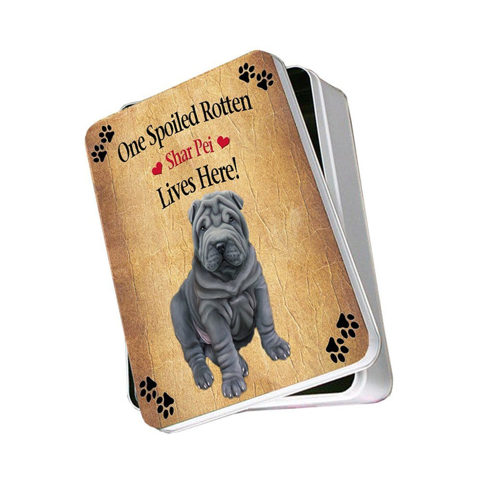 Shar Pei Spoiled Rotten Dog Photo Storage Tin