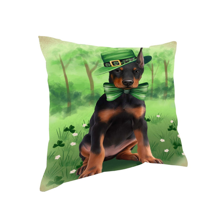 St. Patricks Day Irish Portrait Doberman Pinscher Dog Pillow PIL51044