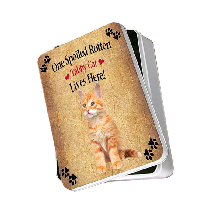 Tabby Spoiled Rotten Cat Photo Storage Tin