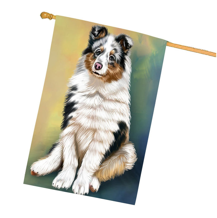 Shetland Sheeps Puppy Dog House Flag