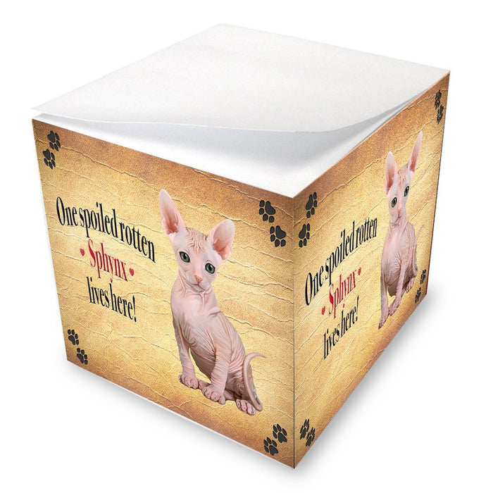 Sphynx Spoiled Rotten Cat Note Cube