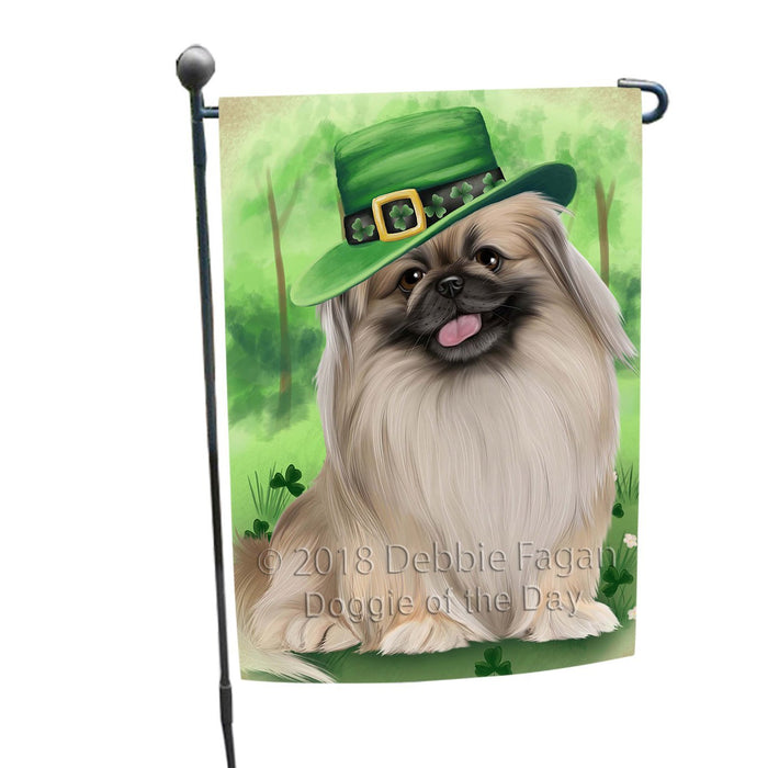 St. Patricks Day Irish Portrait Pekingese Dog Garden Flag GFLG48751
