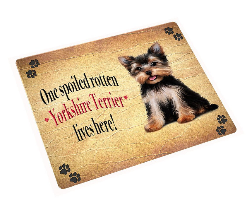 Yorkshire Terrier Spoiled Rotten Dog Tempered Cutting Board (Small)