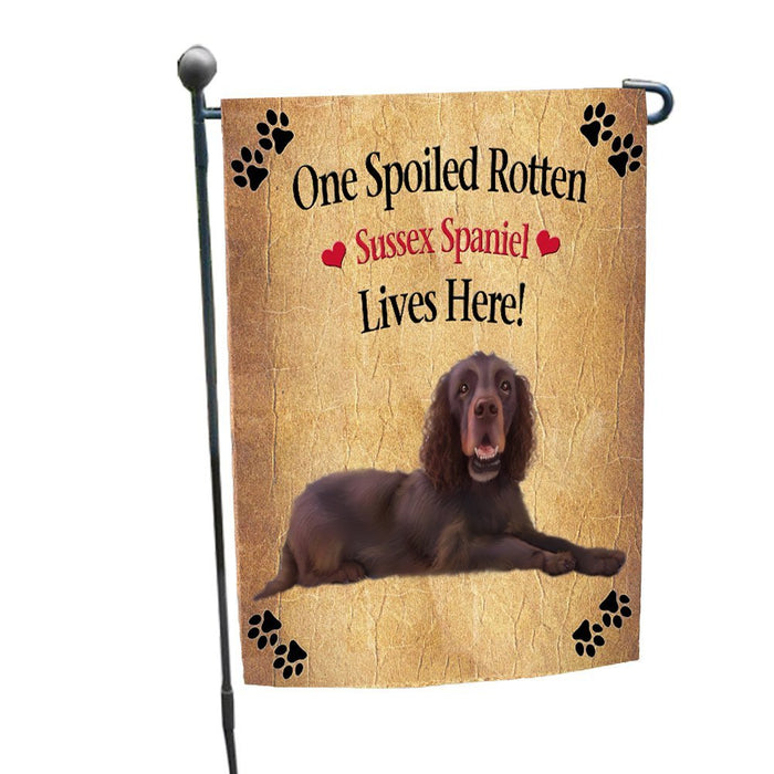 Spoiled Rotten Sussex Spaniel Dog Garden Flag