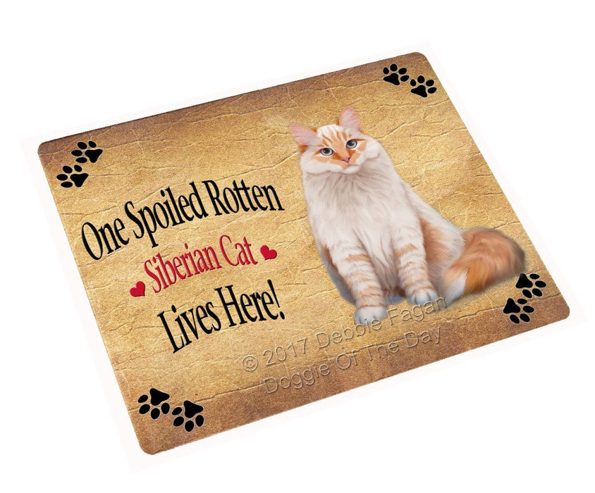 Spoiled Rotten Siberian Red Cat Tempered Cutting Board