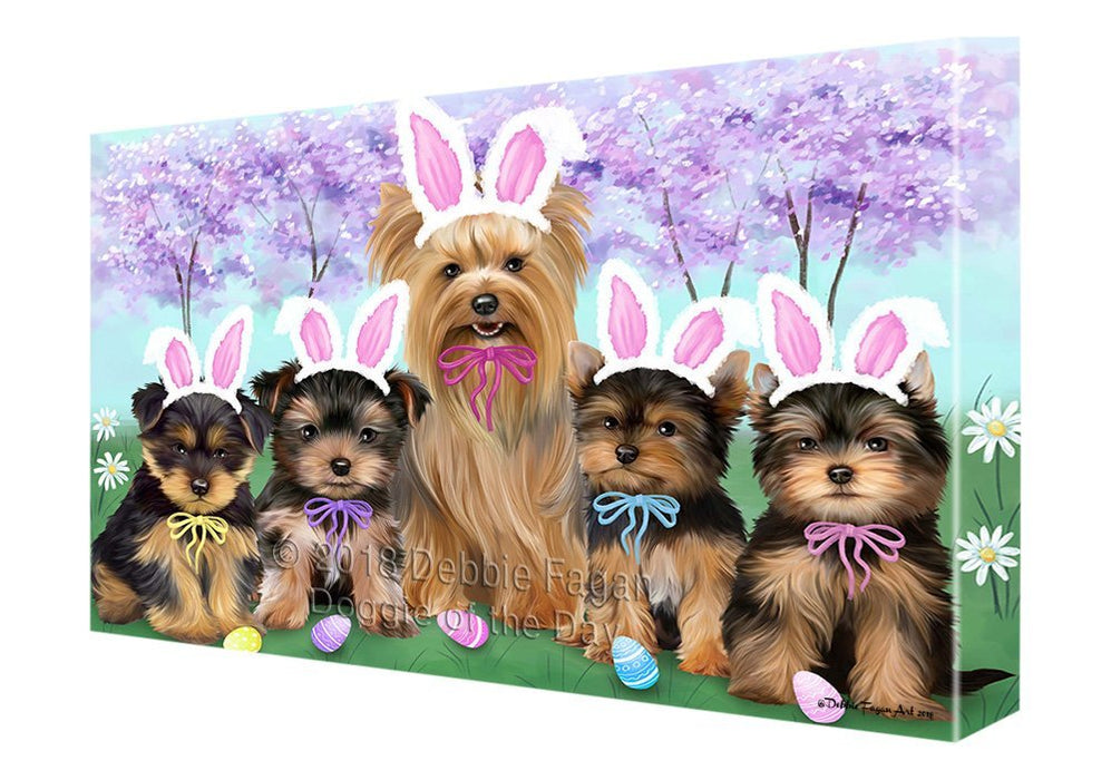 Yorkshire Terriers Dog Easter Holiday Canvas Wall Art CVS58242 (18x24)