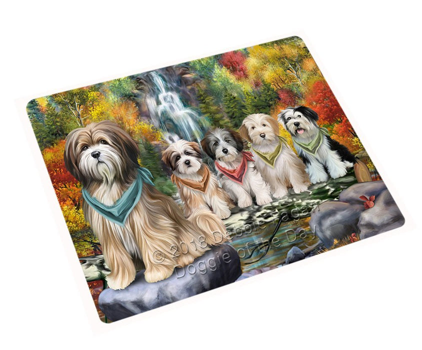 Scenic Waterfall Tibetan Terriers Dog Magnet Mini (3.5" x 2") MAG52440