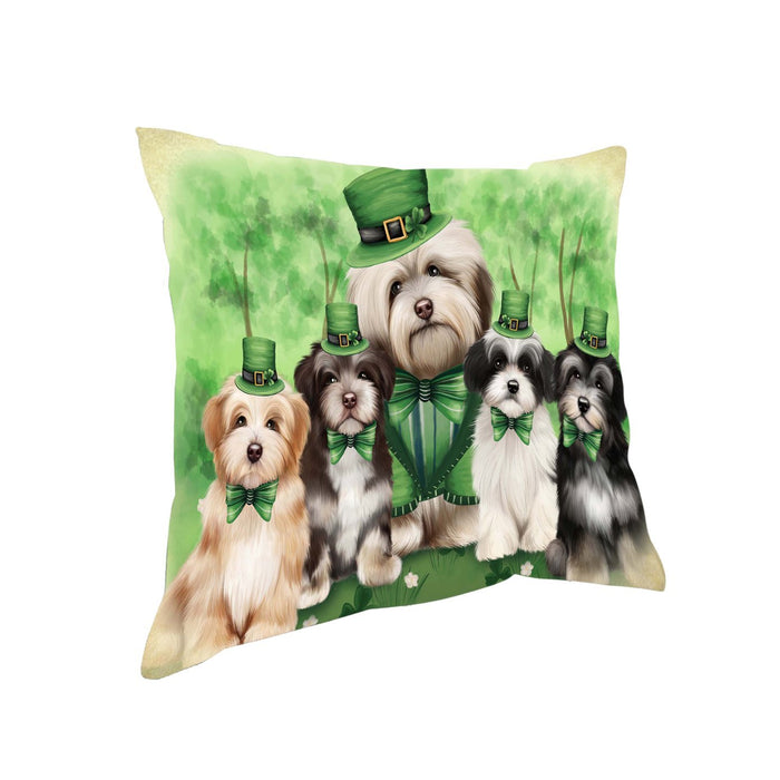 St. Patricks Day Irish Family Portrait Havanese Dogs Pillow PIL51120