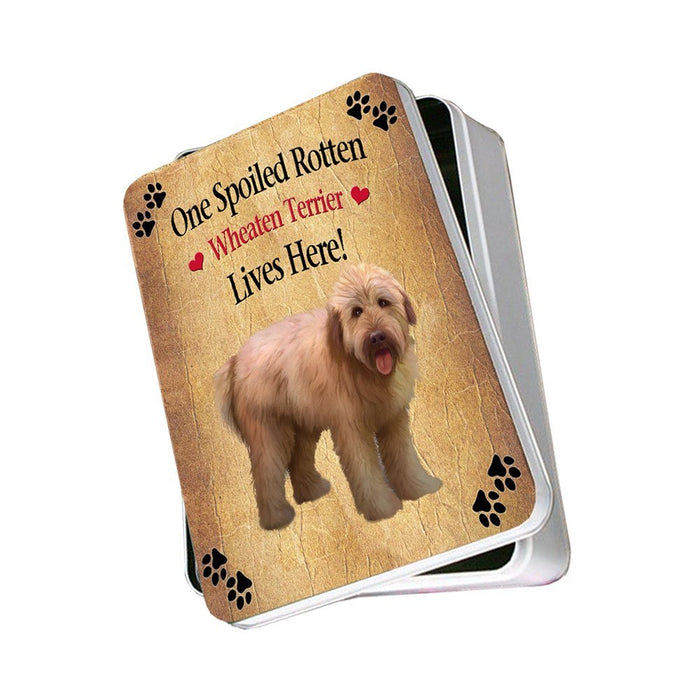 Wheaten Terrier Spoiled Rotten Dog Photo Storage Tin