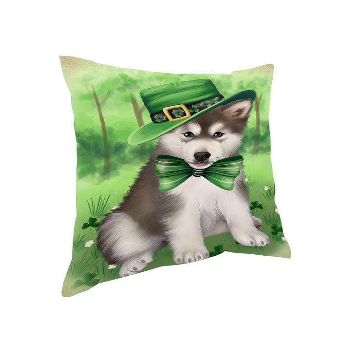 St Patricks Day Irish Portrait Alaskan Malamute Dog Pillow PIL48552