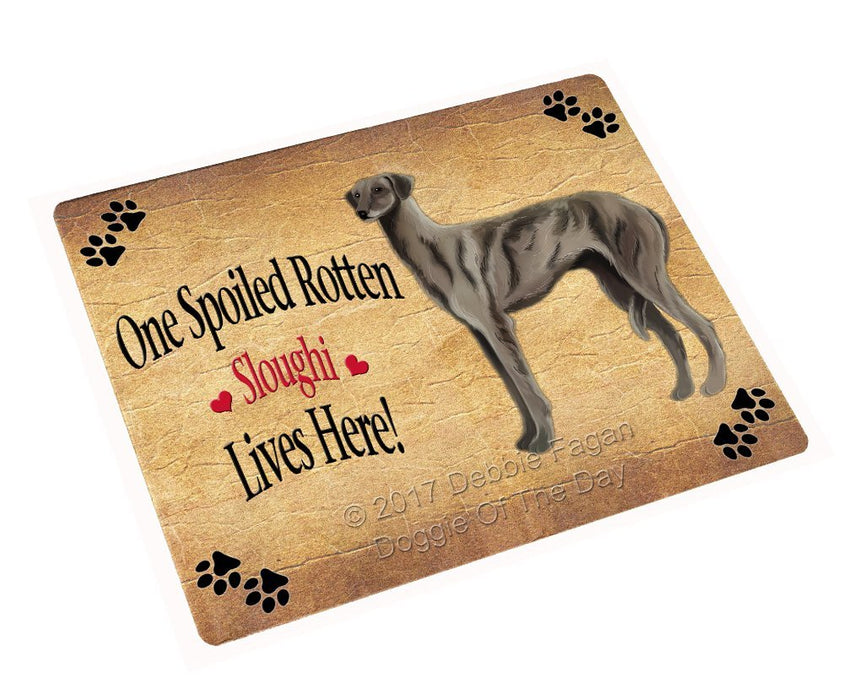 Spoiled Rotten Sloughi Dog Tempered Cutting Board