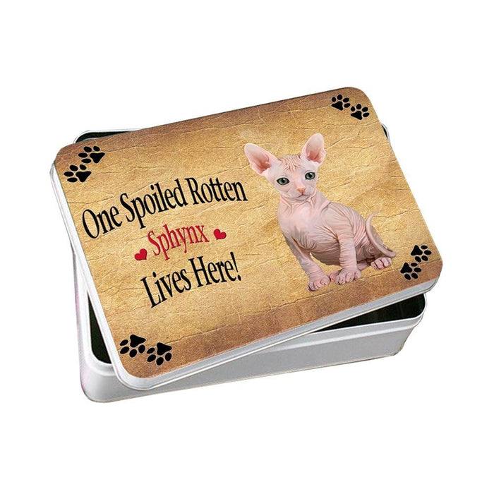 Sphynx Spoiled Rotten Cat Photo Storage Tin