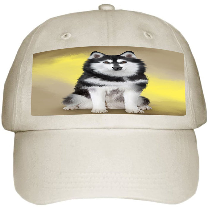 Siberian Husky Dog Ball Hat Cap HAT48822 (White)