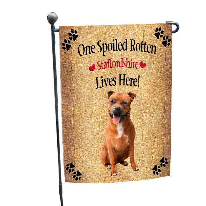 Spoiled Rotten Staffordshire Dog Garden Flag