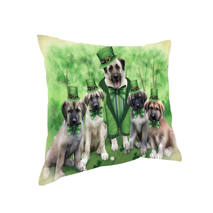 St. Patricks Day Irish Family Portrait Anatolian Shepherds Dog Pillow PIL49868