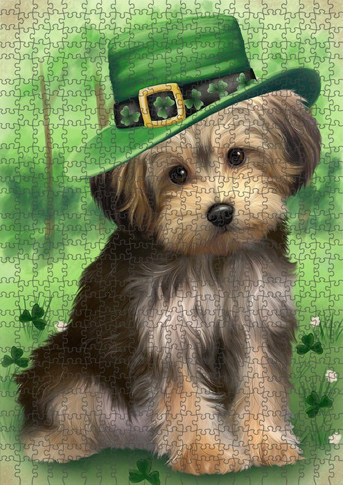 St. Patricks Day Irish Portrait Yorkipoo Dog Puzzle with Photo Tin PUZL51999