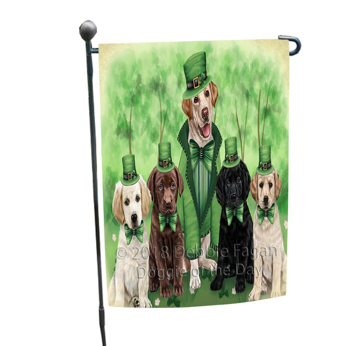 St. Patricks Day Irish Family Portrait Labrador Retrievers Dog Garden Flag GFLG48733